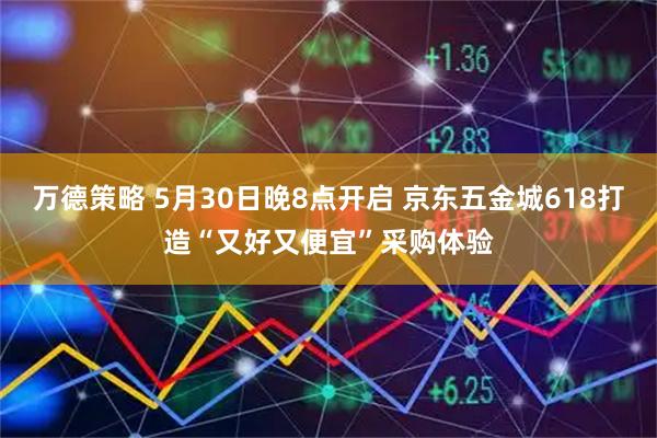 万德策略 5月30日晚8点开启 京东五金城618打造“又好又便宜”采购体验